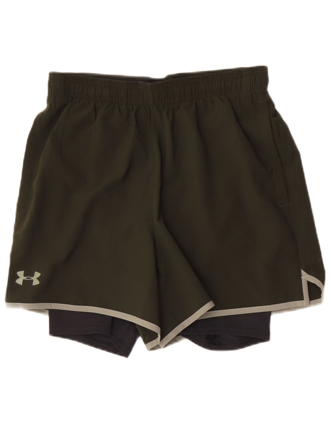 Under Armour Short de Sport Heat Gear Homme Kaki Moyen