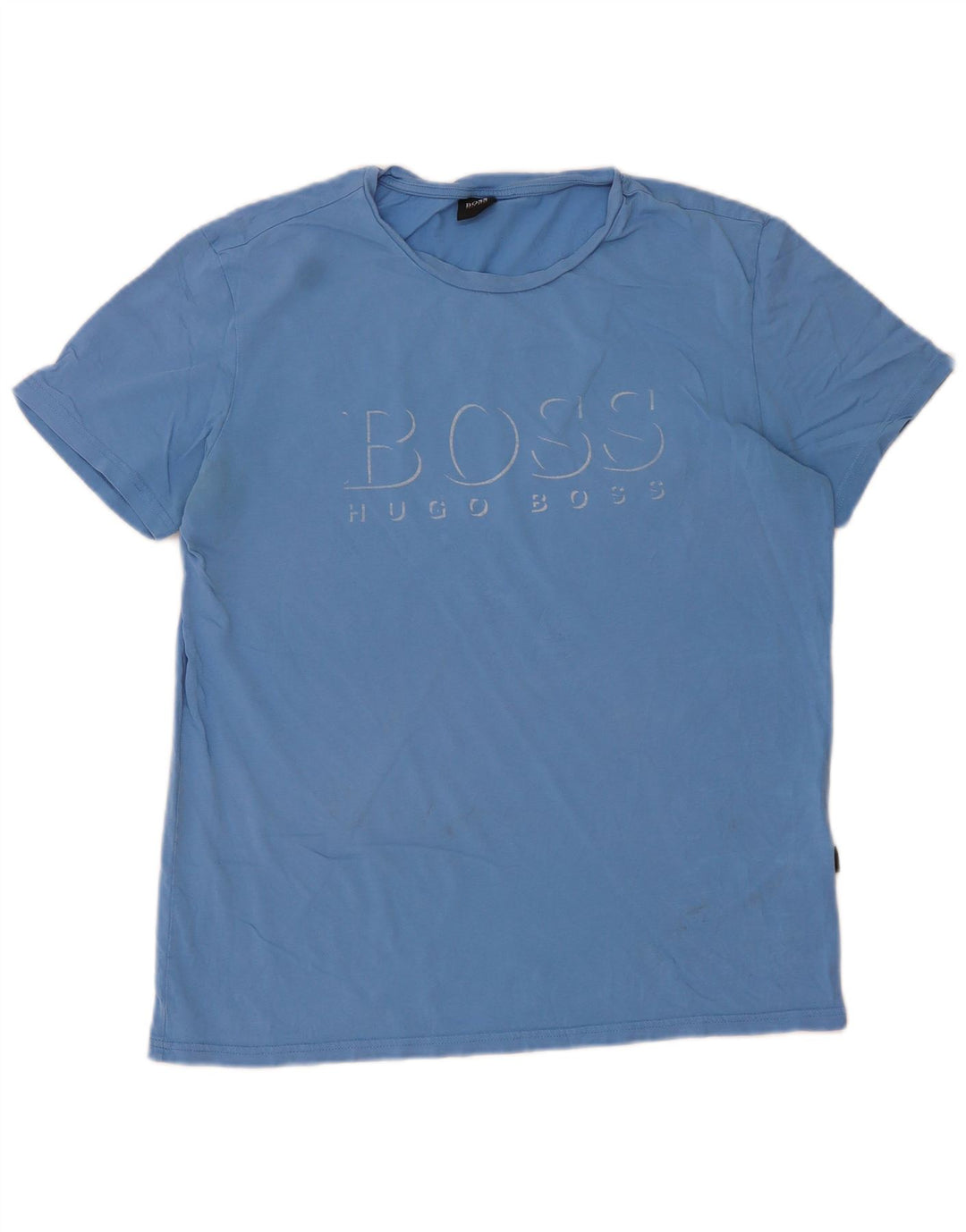 Hugo Boss Homme T-Shirt Graphique Haut Large Bleu Coton