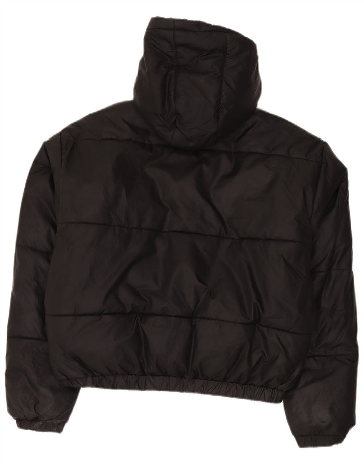 Ellesse Veste matelassée surdimensionnée à capuche pour femme UK 12 Noir moyen Polyester