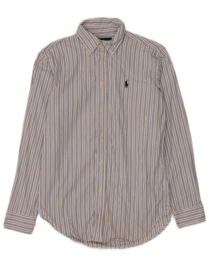 Ralph Lauren Chemise Homme Taille 14 Petit Coton Rayé Blanc