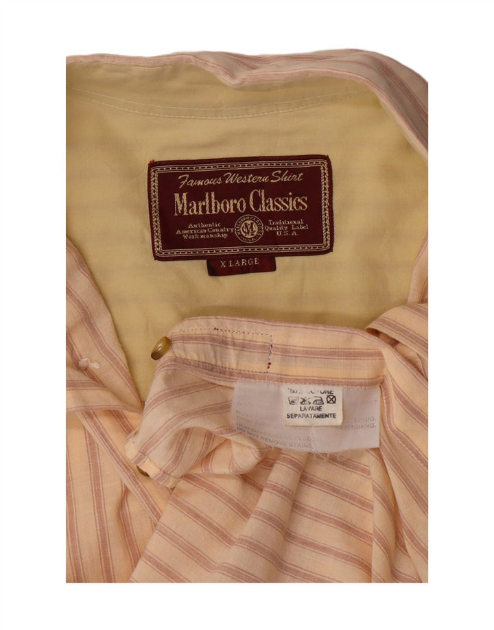 Marlboro Classics Chemise Homme XL Coton Rayé Beige