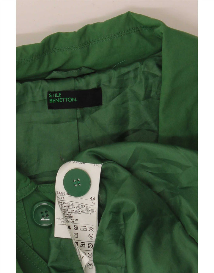 Benetton Trench Femme IT 44 Coton Vert Moyen
