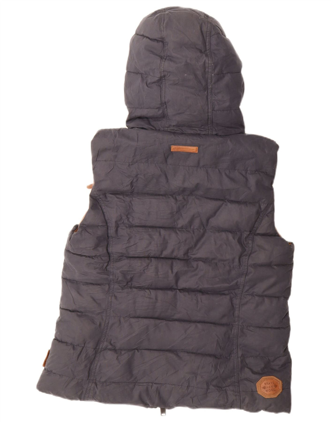 NAKETANO Gilet rembourré à capuche pour femme UK 18 XL Bleu marine Polyester