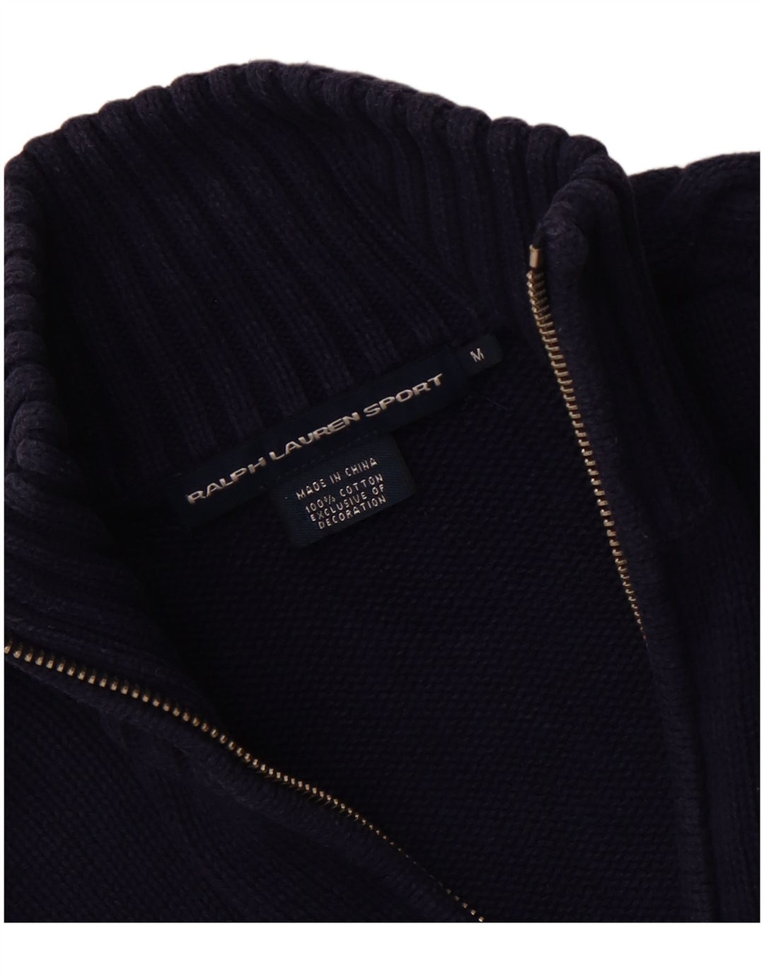 RALPH LAUREN Pull Cardigan Femme UK 12 Coton Bleu Marine Moyen