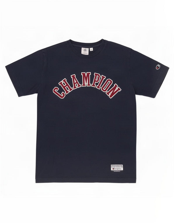 Champion T-Shirt Graphique Homme Bleu Marine Moyen Coton
