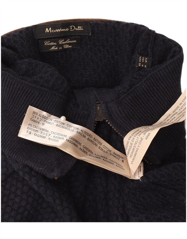 Massimo Dutti Pull Cardigan Homme Bleu Marine Moyen Coton