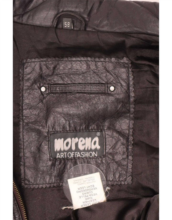 Morena Veste en cuir pour homme UK 44 2XL Bleu marine Biker