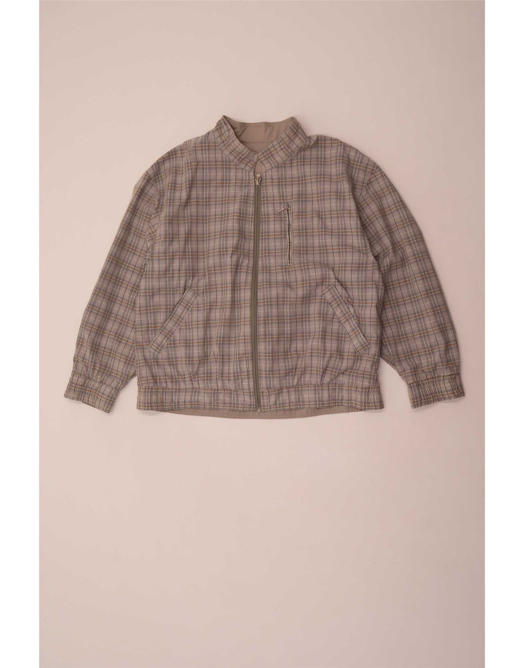 veste réversible homme vintage UK 40 Grand Polyester Gris