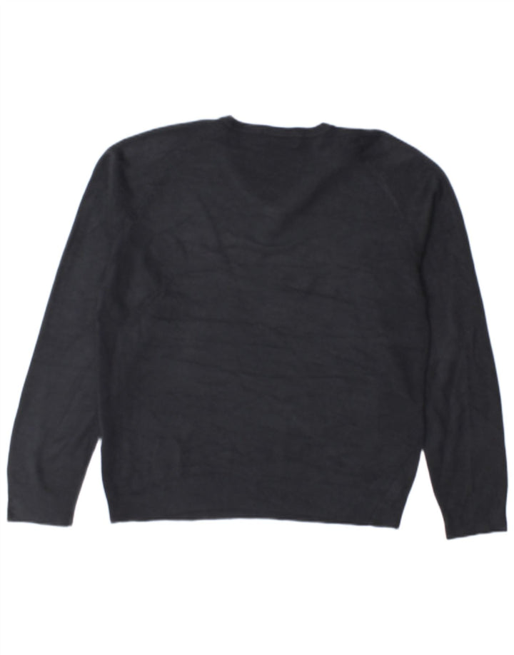 Marks & Spencer Pull à col en V Blue Harbour pour homme, petit, bleu marine