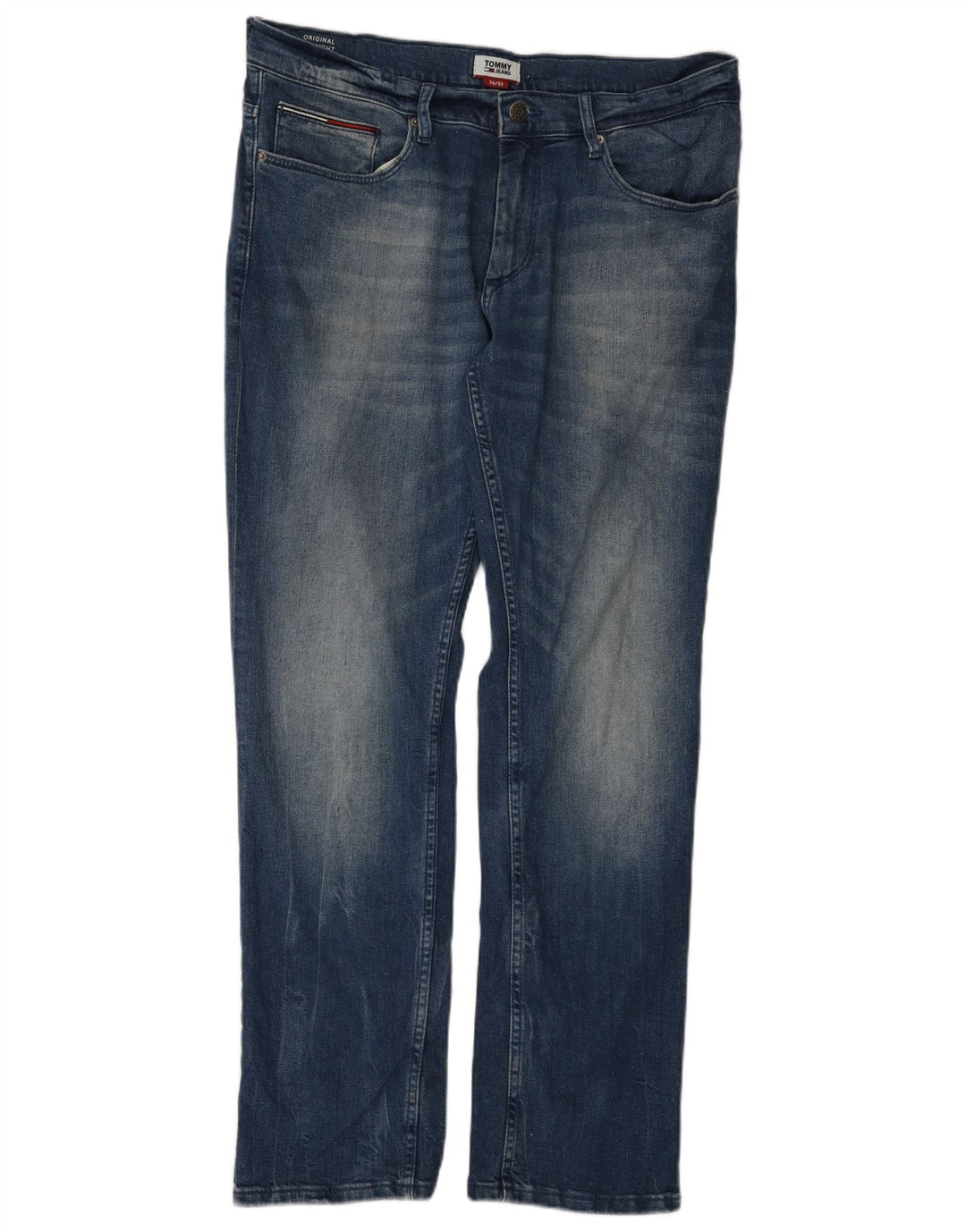 TOMMY HILFIGER Jean Droit Homme W36 L32 Bleu Coton