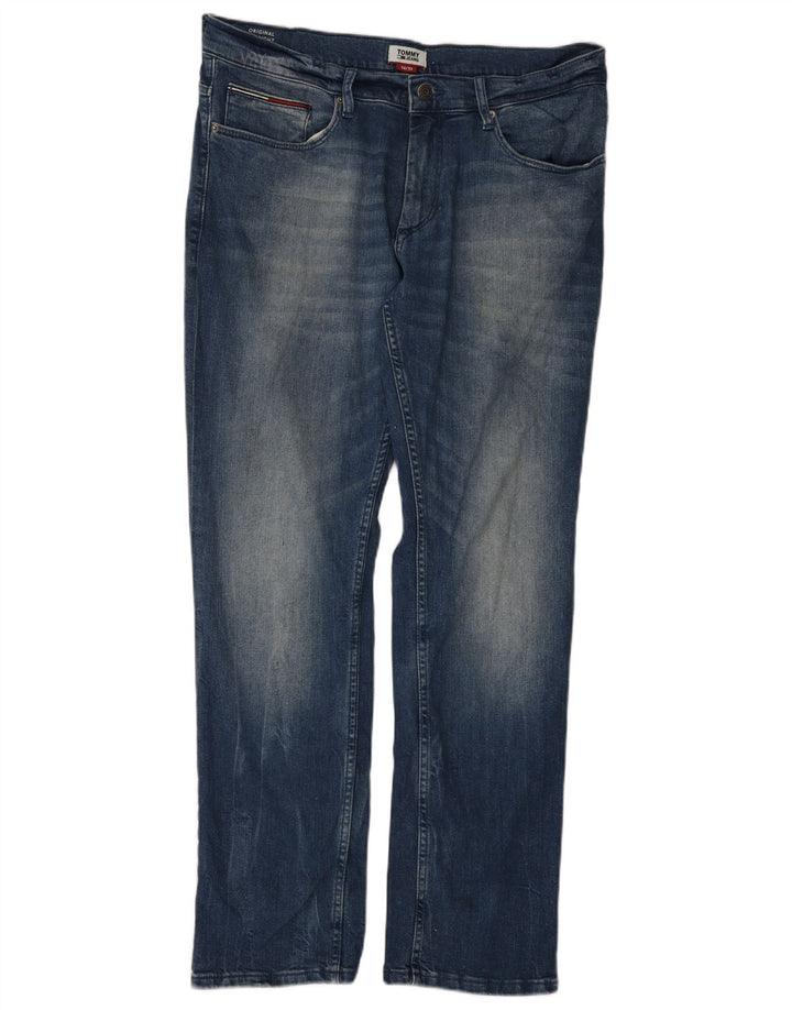 TOMMY HILFIGER Jean Droit Homme W36 L32 Bleu Coton
