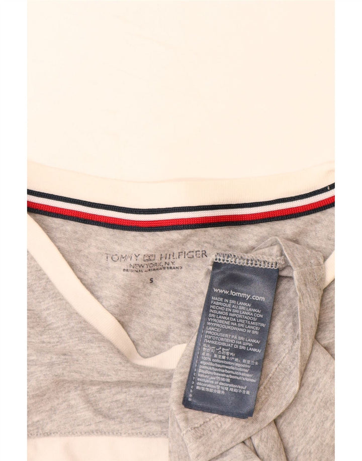 TOMMY HILFIGER T-Shirt Graphique Homme Petit Gris Colorblock Coton