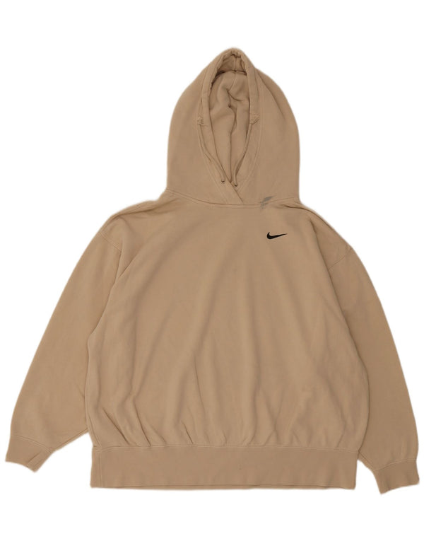 Nike Pull à capuche coupe ample XL en coton beige pour homme