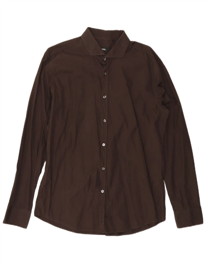 Hugo Boss Chemise Homme Taille 17 43 XL Gris Coton