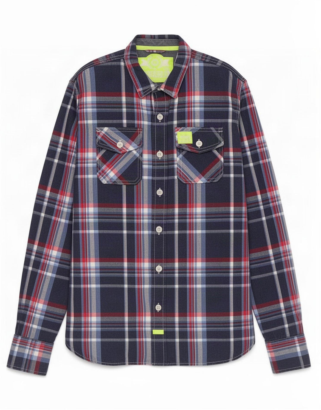 Superdry Chemise Homme XL Bleu Marine Carreaux Coton