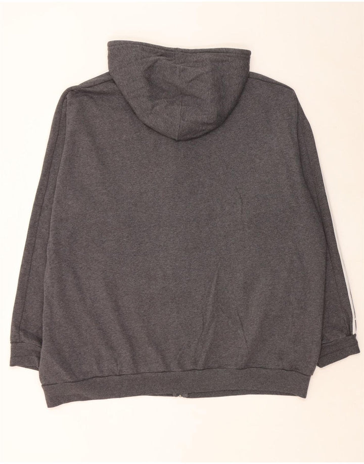 Adidas Pull à capuche zippé pour homme 3XL Gris Coton