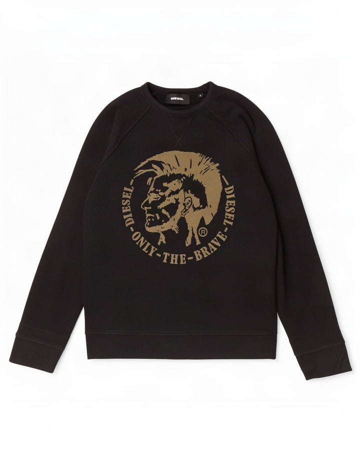 Diesel Sweat-shirt graphique pour hommes, grand coton noir