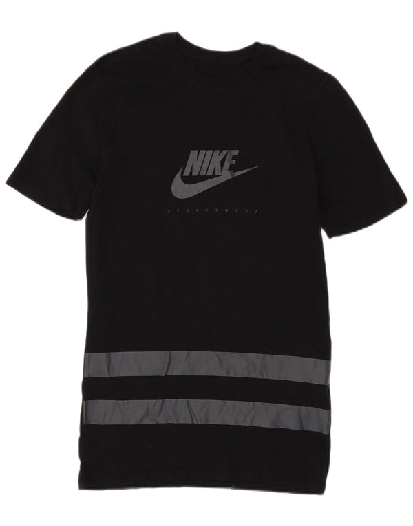 Nike Robe t-shirt graphique coupe athlétique pour femme UK 6 XS Noir Coton