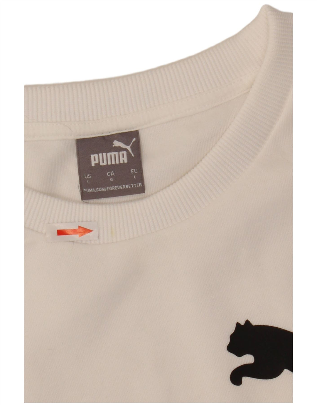 Puma Sweat-shirt graphique pour hommes, grand, blanc, polyester
