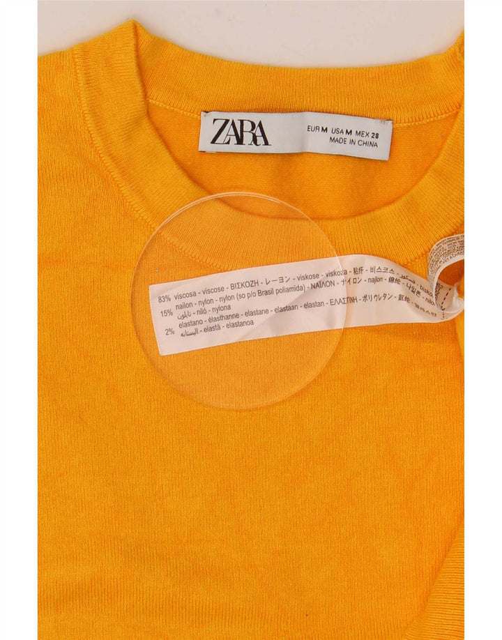 Zara Femme Débardeur UK 12 Medium Jaune Viscose