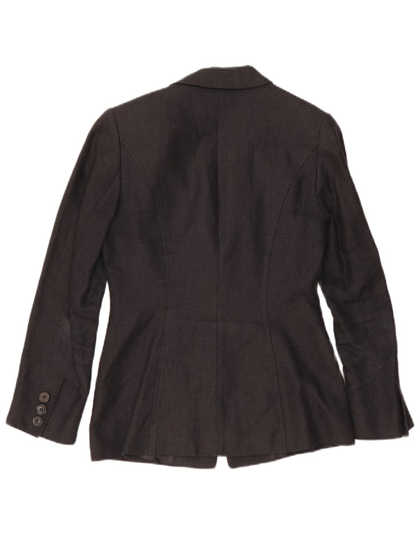 Hobbs Femme Marilyn Anselm 1 Bouton Blazer Veste UK 10 Petit Lin Noir