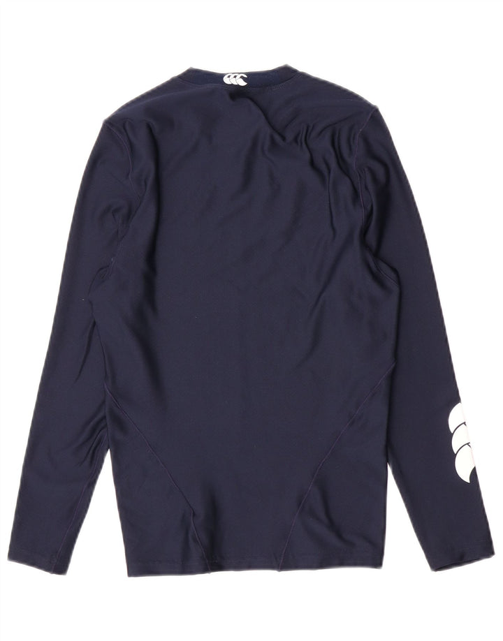 Canterbury Haut graphique à manches longues pour femme UK 10 Small Bleu marine Polyester