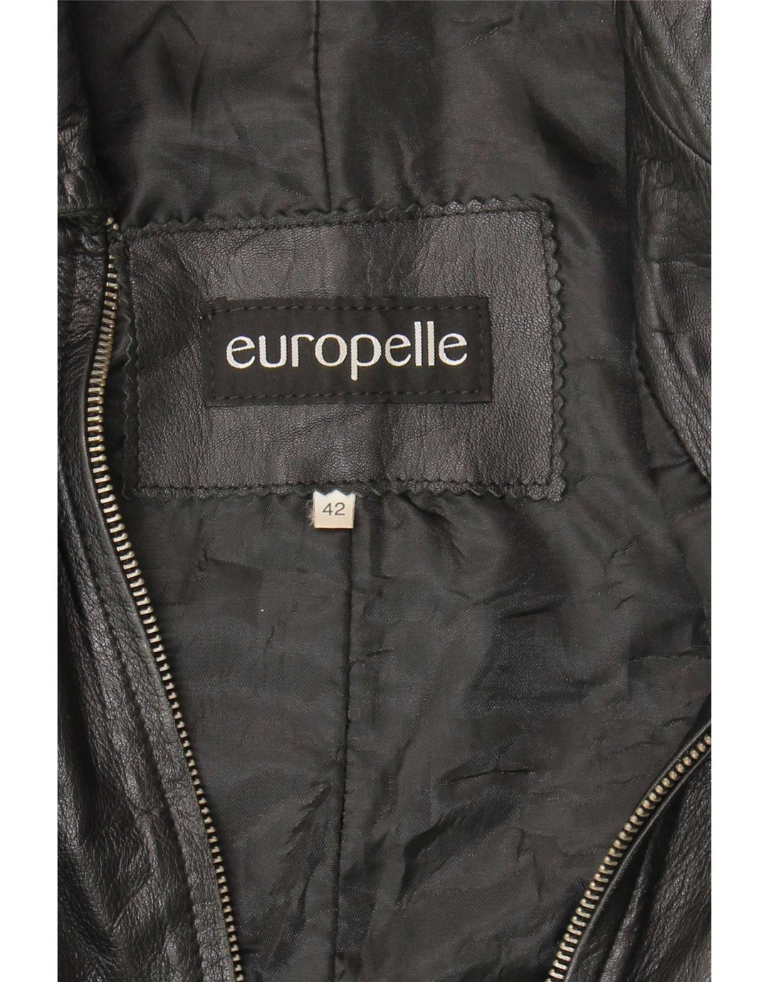 veste en cuir femme vintage IT 42 Moyen Noir