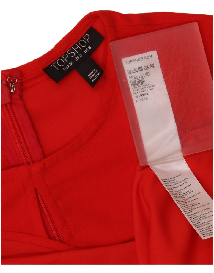 Topshop Robe fourreau pour femme UK 8 Petit Rouge Polyester