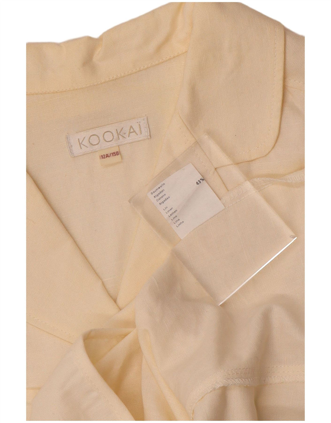 Kookai Veste blazer à 3 boutons pour fille 11-12 ans en lin blanc cassé