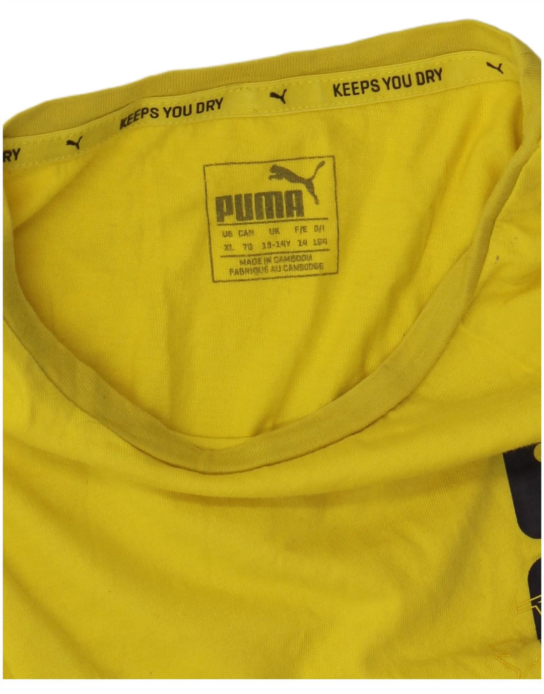 PUMA T-Shirt Graphique Garçon 13-14 ans Jaune