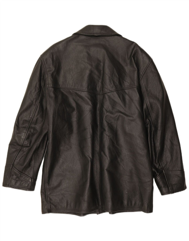veste en cuir homme vintage UK 40 Grand cuir noir