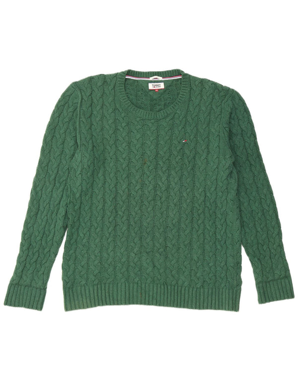 Tommy Hilfiger Pull à col rond coupe classique pour homme XL en coton vert