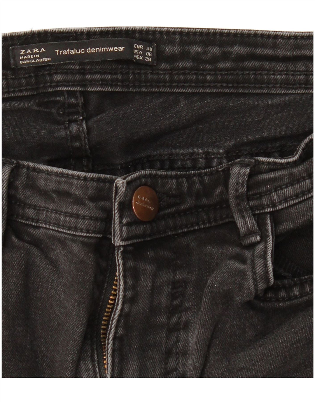 ZARA Jean évasé pour femme EU 38 Small W28 L29 Noir