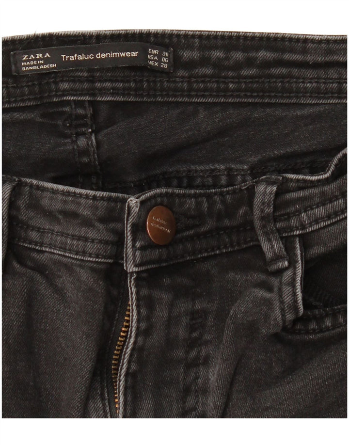 ZARA Jean évasé pour femme EU 38 Small W28 L29 Noir