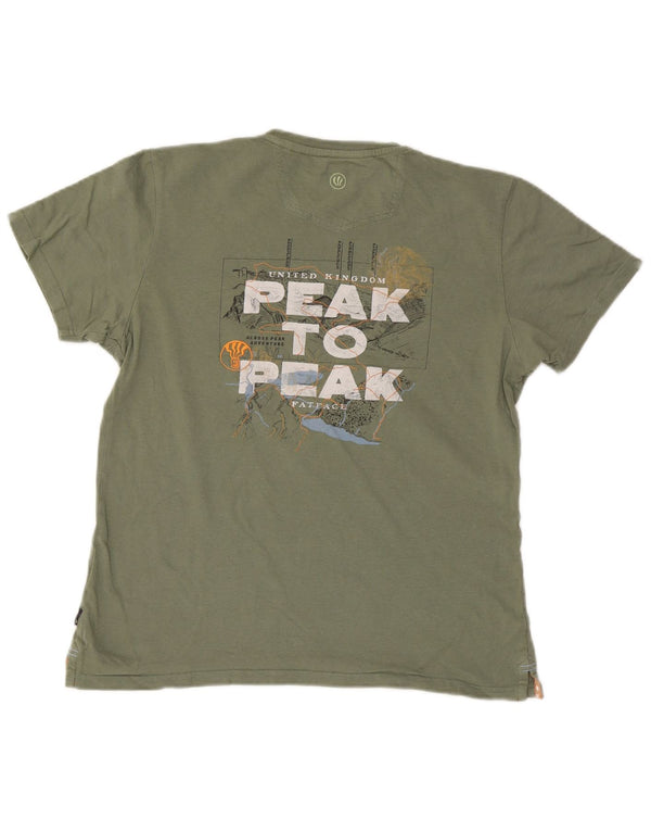 Fat Face T-Shirt Graphique Homme Vert Moyen Coton