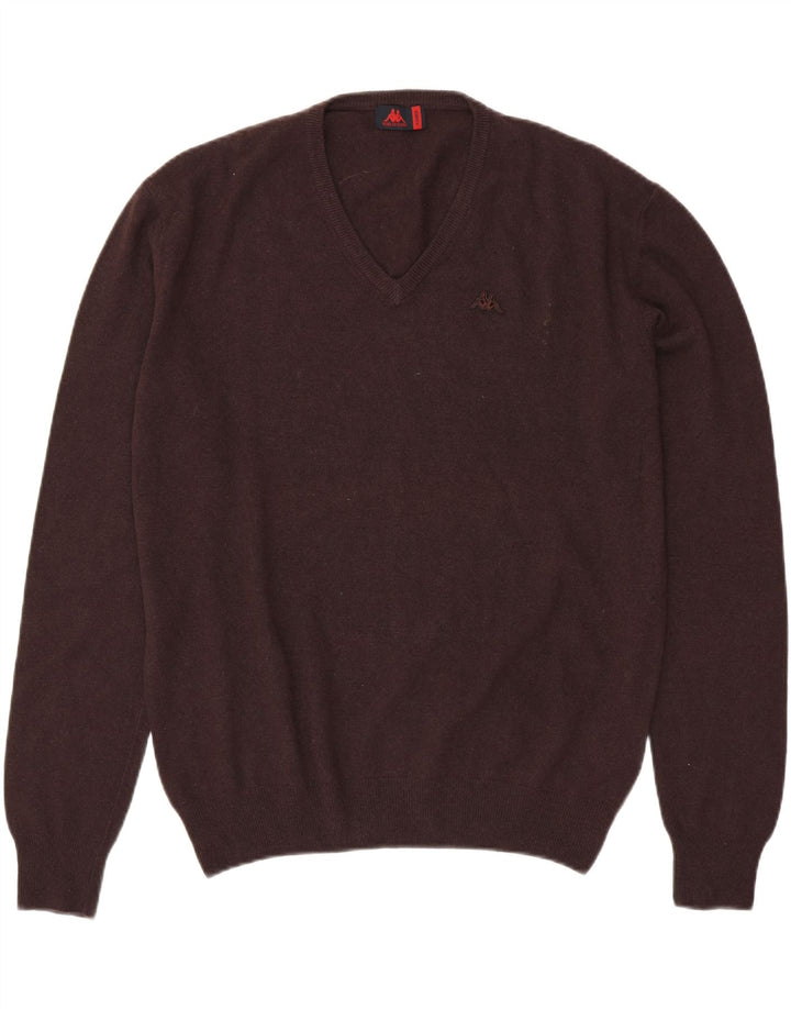 KAPPA Pull Col V Homme XL Marron Laine