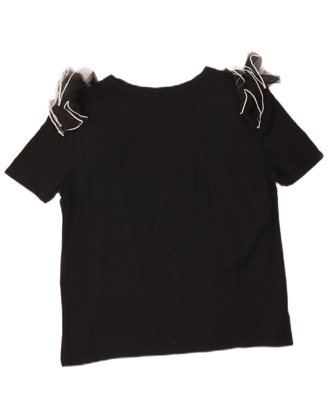 Zara Chemisier Femme Top UK 10 Petit Coton Noir