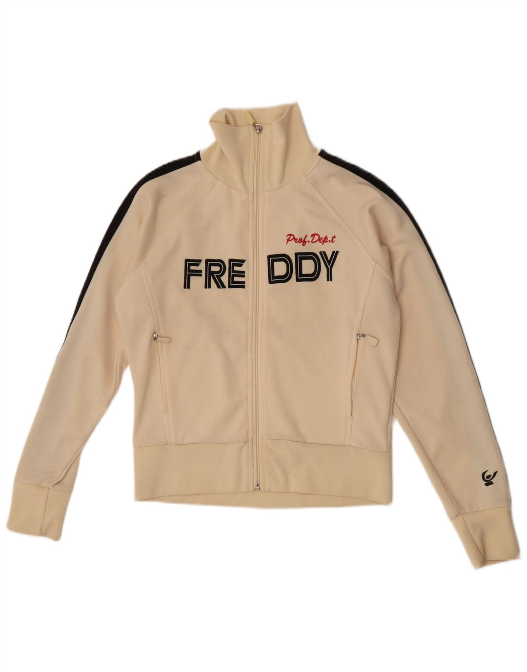 Freddy Femmes Crop Graphic Survêtement Top Veste UK 14 Beige Moyen