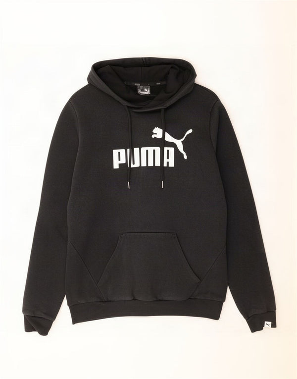 Puma Pull à capuche graphique pour femme UK 12 Coton noir moyen
