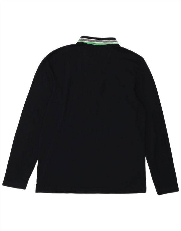 Hugo Boss Polo à manches longues Regular Fit pour homme en coton bleu marine Large