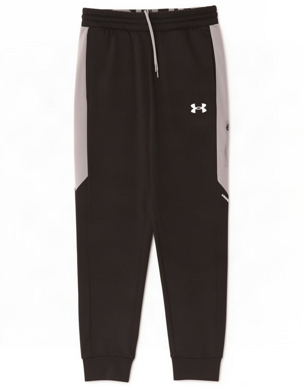 Under Armour Mens Tracksuit Trousers Joggers Medium Black Colourblock