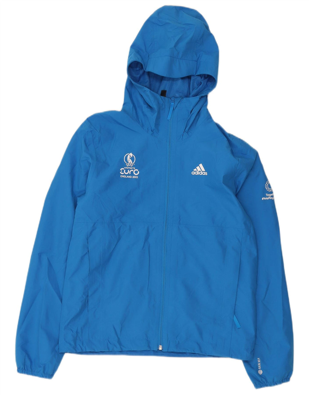 Adidas Veste de pluie à capuche graphique pour homme UK 34 XS Bleu Polyester