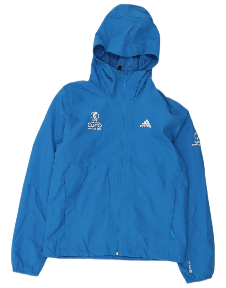 Adidas Veste de pluie à capuche graphique pour homme UK 34 XS Bleu Polyester