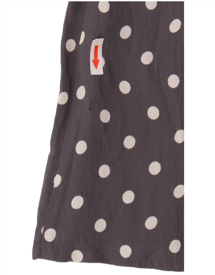 Monsoon Robe de thé pour femme UK 12 Viscose à pois gris moyen