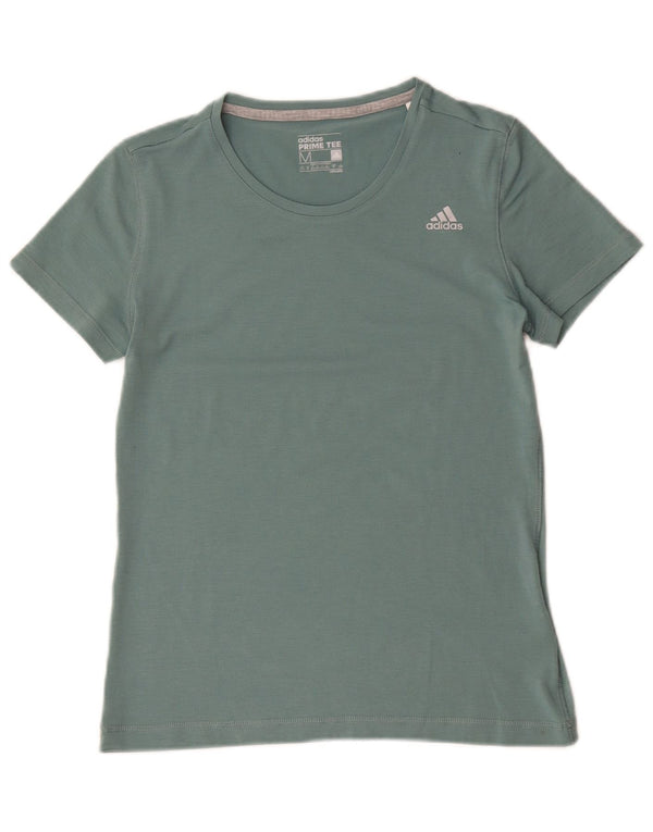 Adidas Climalite T-Shirt Top UK 12/14 Vert Moyen Coton