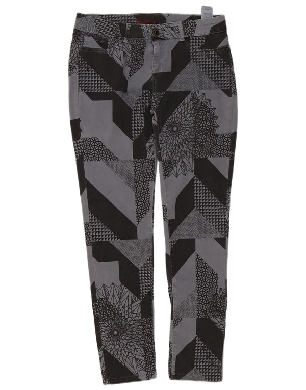 Desigual Pantalon décontracté slim femme W32 L29 Gris Patchwork Coton