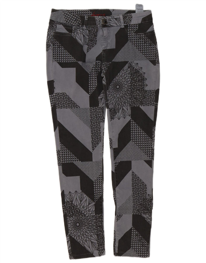 Desigual Pantalon décontracté slim femme W32 L29 Gris Patchwork Coton