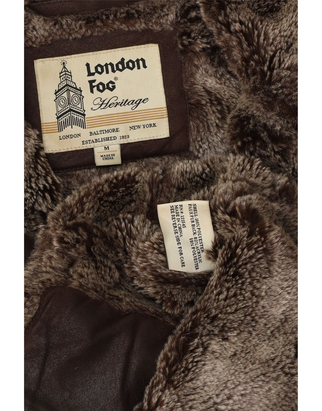 London Fog Veste Sherpa Heritage pour Homme UK 38 Acrylique Marron Moyen