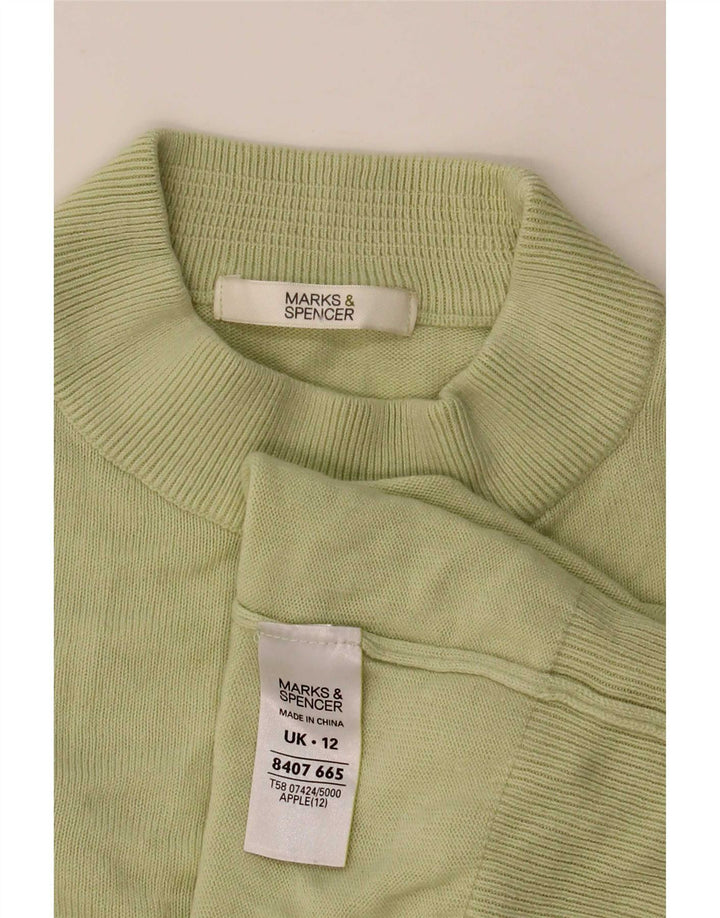 Marks & Spencer Pull court à col roulé pour femme UK 12 Vert moyen