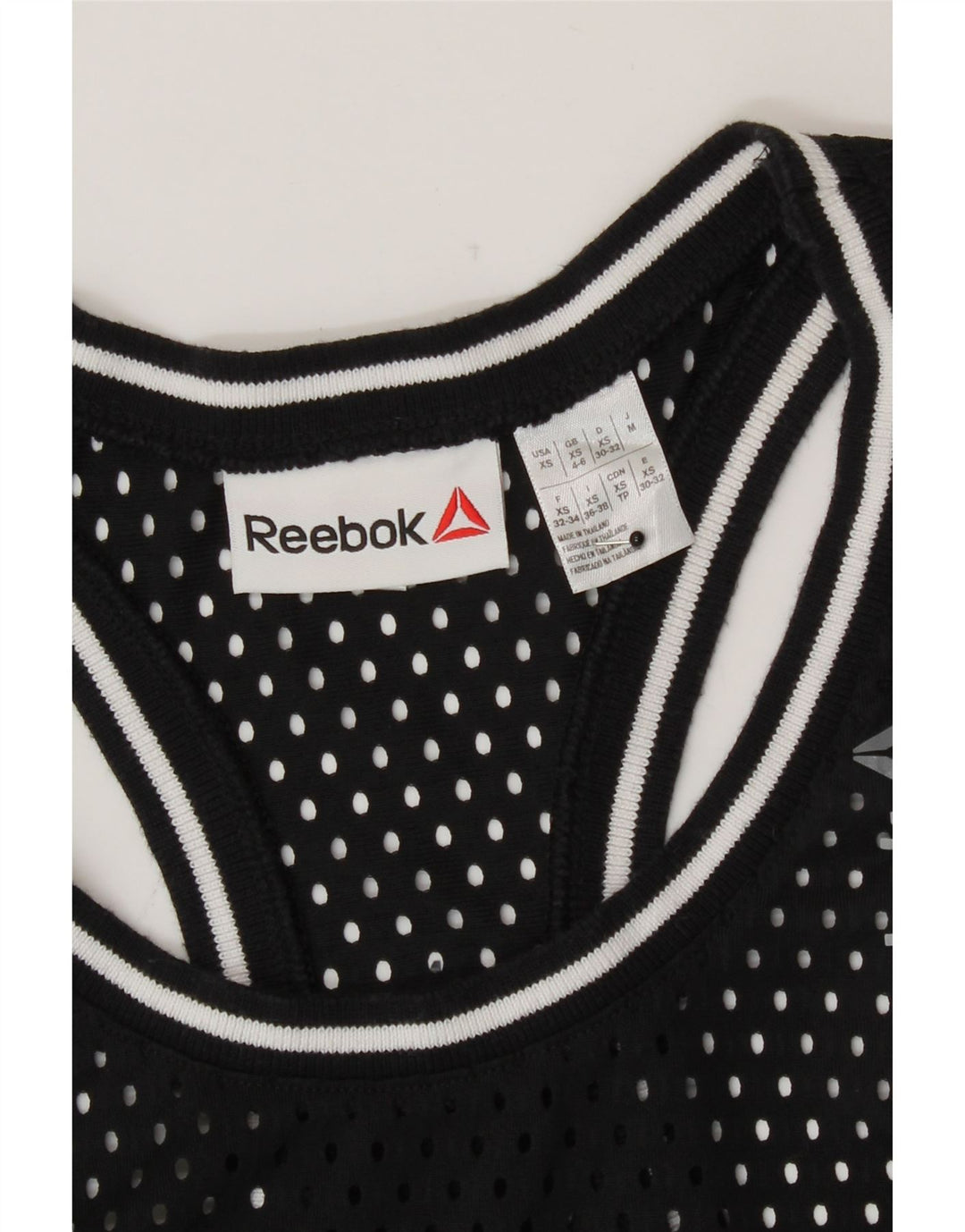 Reebok Débardeur transparent graphique pour femme UK 4/6 XS Noir Polyester